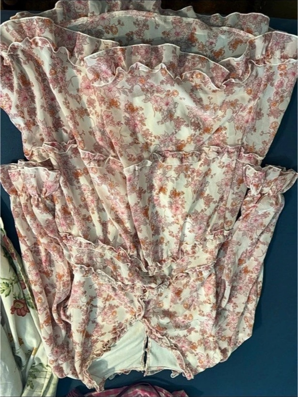 Floral Ruffle Mini Dress in Pink